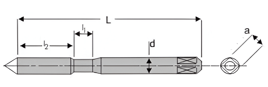 M2 HSS Hand Tap (6H Tollerence) Dia 1.6mm x 0.35 mm SQ Mertic Coarse ISO 529 IS-6175 and IS-6175-II